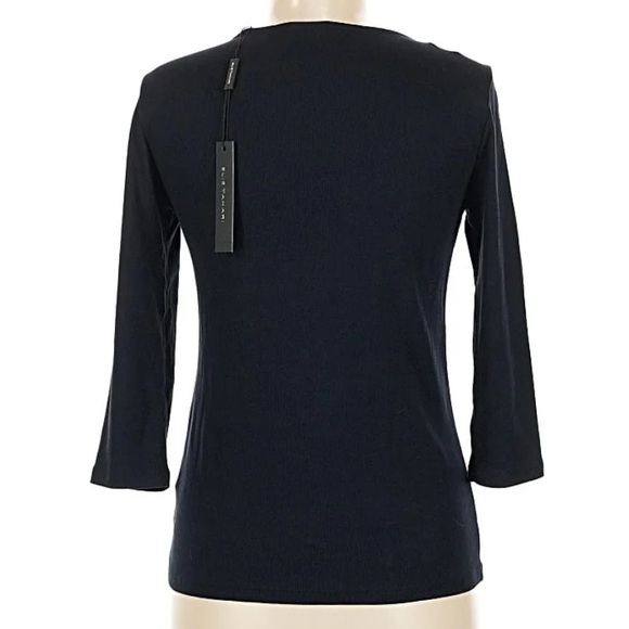 Elie Tahari Navy Blue Boatneck 3/4 Sleve Top - New!!! - Picture 2 of 6